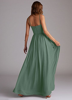 Azazie Calianna Bridesmaid Dresses Eucalyptus A-Line Off the Shoulder Chiffon Convertible Dress image6