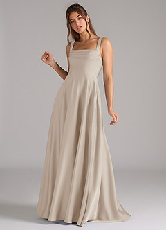 Azazie Shaude Brautjungfernkleider A-Linie Plissee Stretch-Satin Kleid Frost image5