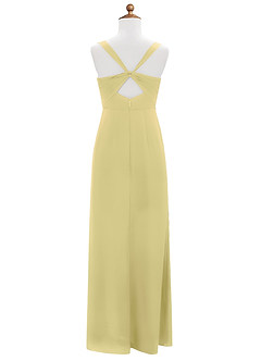 Azazie Mero Junior Lemon Sorbet Mermaid Pleated Stretch Satin Dress image8