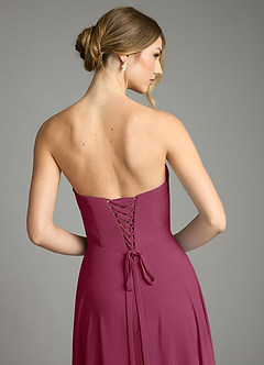 Azazie Ayla Abiti da Damigella Abito A-Line in Chiffon Scollo a Cuore Gelso image11