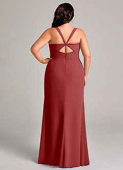 Azazie Mero 신부 들러리 드레스 쉬스 주름진 쉬폰 바닥 길이 드레스 image10