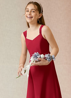 Azazie Denice Junior Scarlet A-Line Chiffon Dress image6