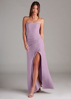 Azazie Leonis Bridesmaid Dresses Wisteria Sheath Strapless Chiffon Convertible Dress image7