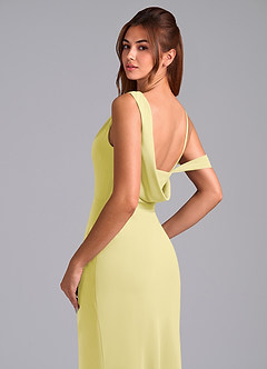 Azazie Madelyn Bridesmaid Dresses Lemon Sorbet Mermaid One Shoulder Chiffon Convertible Dress image2