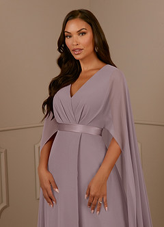 Azazie Isa Mother of the Bride Dresses Dusk A-Line V-Neck Pleated Chiffon Dress image5