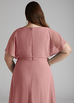 Azazie Aaliyah Modest Bridesmaid Dresses A-Line Scoop Pleated Chiffon Floor-Length Dress image10