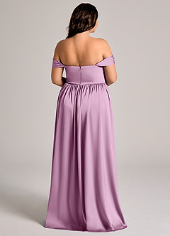 Azazie Calianna Bridesmaid Dresses Wisteria A-Line Off the Shoulder Stretch Satin Convertible Dress image7