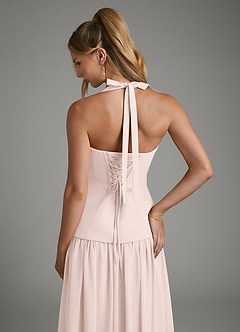 Azazie Michelle Kleider zum Anprobieren zu Hause A-Linie Korsett Chiffon Kleid Zartrosa image8