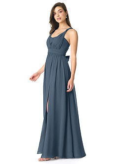 Azazie Olani Bridesmaid Dresses Neptune A-Line Off the Shoulder Chiffon Convertible Dress image4