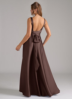Azazie Kora Vente finale Robe Trapèze en Satin extensible Plissée Dusty Blue image6