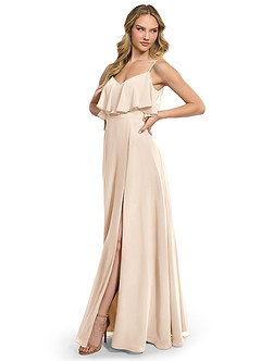 Azazie Jean Bridesmaid Dresses White Alabaster A-Line Chiffon Convertible Dress image3