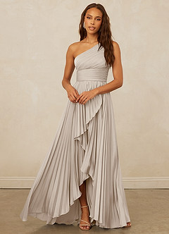 Christian Siriano Bridal for Azazie 1008 Bridesmaid Dresses Frost A-Line One Shoulder Stretch Satin Dress image5