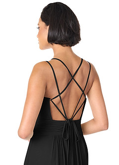 Azazie Farren Bridesmaid Dresses Black A-Line Pleated Chiffon Convertible Dress image7
