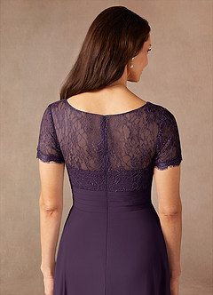 Azazie Polly Abiti per la Madre della Sposa Abito A-Line in Chiffon Pizzo Prugna image9