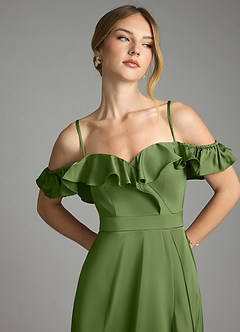 Azazie Lyra Bridesmaid Dresses Juniper A-Line Off the Shoulder Stretch Satin Convertible Dress image11
