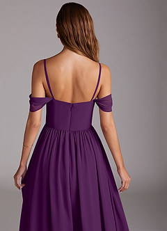 Azazie Calianna Bridesmaid Dresses Grape A-Line Off the Shoulder Chiffon Convertible Dress image9