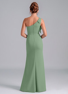 Azazie Rinna Bridesmaid Dresses Matcha Mermaid One Shoulder Chiffon Dress image2
