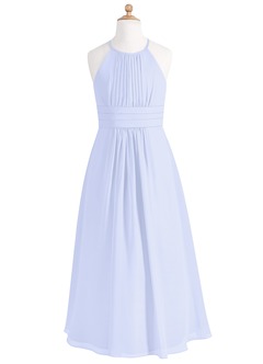 Azazie Bonnie Junior Lavender A-Line Pleated Chiffon Dress image5