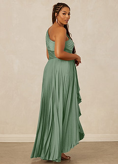 Christian Siriano Bridal for Azazie 1008 Bridesmaid Dresses Matcha A-Line One Shoulder Stretch Satin Dress image13