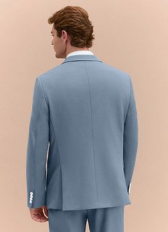 front James Dusty Blue Structured Stretch Suit Jacket