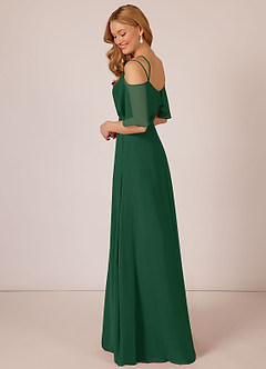 Azazie Adele Bridesmaid Dresses Dark Green A-Line Ruched Chiffon Dress image5