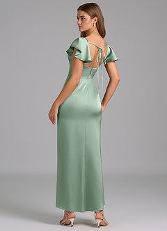 Azazie Demia Bridesmaid Dresses Agave Sheath Sweetheart Neckline Stretch Satin Dress image2