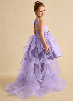 Azazie Julietta Flower Girl Dresses Lilac Ball-Gown Convertible Tulle Dress image12