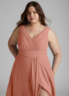 Azazie Karina Bridesmaid Dresses MAI TAI A-Line Pleated Chiffon Dress image11