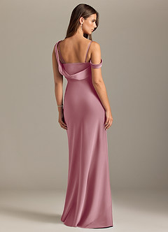 Azazie Madelyn Bridesmaid Dresses Vintage Mauve Mermaid Off the Shoulder Stretch Satin Convertible Dress image2