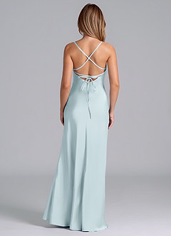 Azazie Seema Brudtärnklänningar Klä av Sjöjungfru i Stretch Satin Korsett Dimma image7