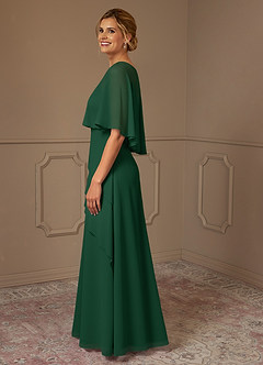 Azazie Bowie Kleider für die Brautmutter A-Linie Chiffon Kleid Dunkelgrün image4