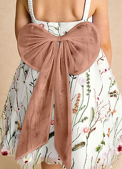 Azazie Peppa Blumenmädchenkleider A-Linie Herzausschnitt Tüll Kleid Elfenbein Bronzer image6
