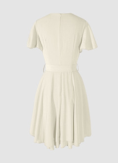 Downright Darling Ivory Ruffled Short Sleeve Mini Dress image7