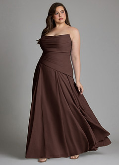Azazie Gabriela Bridesmaid Dresses Ganache A-Line Corset Chiffon Dress image17