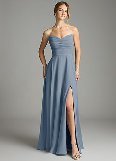 Azazie Ayla Abiti da Damigella Abito A-Line in Chiffon Scollo a Cuore Crepuscolo image7