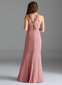 Azazie Rue Junior Dusty Rose Mermaid Side Slit Chiffon Dress image2