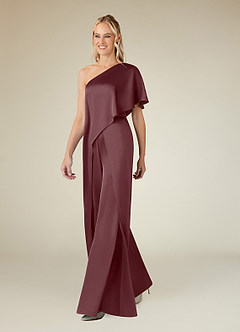 Azazie Hagretta Mère de la mariée Robes Robe Combinaison/Tailleur Pantalon en Satin extensible Sangria image4
