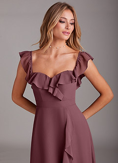 Azazie Lyra Bridesmaid Dresses Sangria A-Line Chiffon Convertible Dress image10