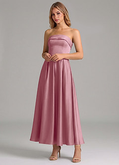 Azazie Lucienne Brautjungfernkleider A-Linie Plissee Stretch-Satin Kleid Vintage Mauve image4