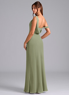 Azazie Madelyn Bridesmaid Dresses Pistachio Mermaid One Shoulder Chiffon Convertible Dress image6
