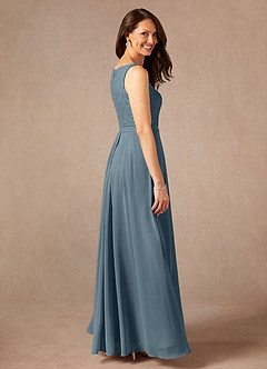 Azazie Ainsling Mother of the Bride Dresses Twilight A-Line Square Neckline Lace Chiffon Dress image4