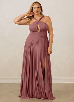 Christian Siriano Bridal for Azazie 1009 Bridesmaid Dresses Desert Rose A-Line Pleated Chiffon Dress image11