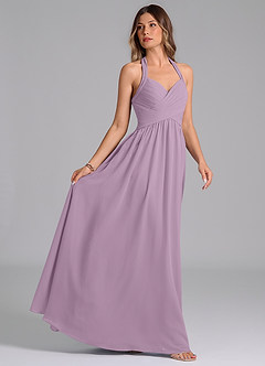 Azazie Darlyn Bridesmaid Dresses Wisteria A-Line Pleated Chiffon Dress image6