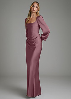 Azazie Brianna Bridesmaid Dresses Amethyst Mermaid Corset Stretch Satin Dress image6