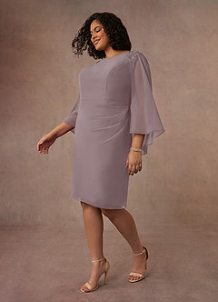 Azazie Carmela Mother of the Bride Dresses Dusk Sheath Lace Chiffon Dress image2