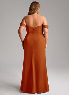 Azazie Saige Bridesmaid Dresses Paprika A-Line Off the Shoulder Chiffon Convertible Dress image15