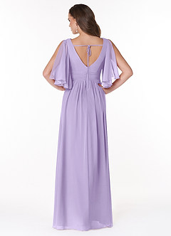 Azazie Temeka Bridesmaid Dresses Lilac A-Line Ruched Chiffon Dress image2