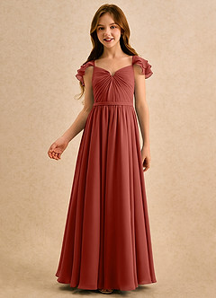 Azazie Meimei Girls Formal Flower Girl Klänningar Klä A-Line i Chiffong Plisserad image3