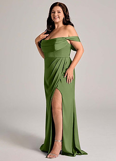 Azazie Johana Bridesmaid Dresses Juniper Mermaid Off the Shoulder Stretch Satin Convertible Dress image12
