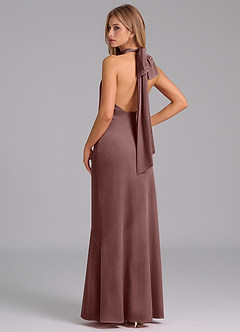 Azazie Velli Robes de demoiselle d'honneur Robe Sirène en velours Col Haut Expresso image6